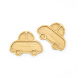 Car-shaped Suction Divided Plate in Bamboo