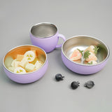 Silicone Baby Dinner Set with Removable Stainless Steel Bowl