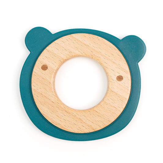 Bear Wood Silicone Teether