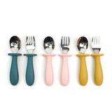 New Design Silicone Handle Baby Spoons & Forks