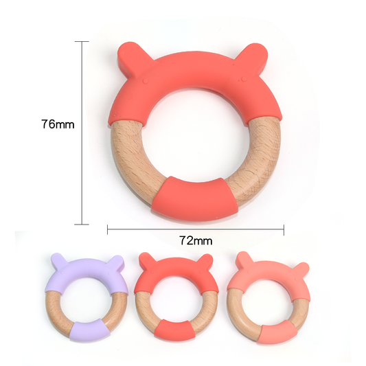 Bear-shaped Silicone Wood Teether