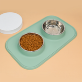 Pet Feeding Set with 2 Removable Bowls (400mL Each)