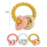 Heart-Wood Teether with Beads Ring