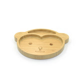 Monkey Bamboo Divided Plate with Suction Base