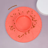 Flower Design Slow Feeder Mat with Bowl