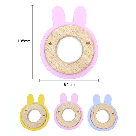 Bunny Wood Silicone Teether