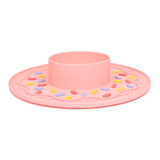 Donut Design Slow Feeder Mat with Bowl