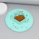 Pentagon Design Slow Feeder Bowl with Mat