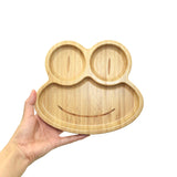 Frog Design Suction Divided Plate in Bamboo