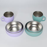 Silicone Baby Dinner Set with Removable Stainless Steel Bowl