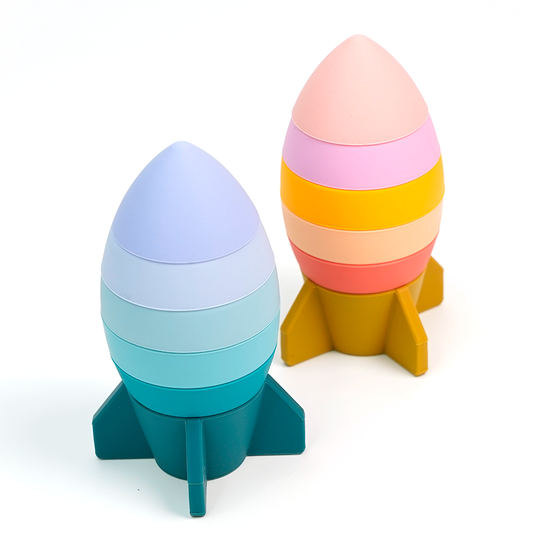 Rocket Shaped Silicone Stacking Toy