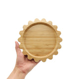 Sunflower Design Suction Plate in Bamboo