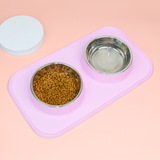 Pet Feeding Set with 2 Removable Bowls (700mL Each)