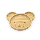 Big Ears Bear Bamboo Divided Plate with Suction Base