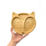 Fox Bamboo Divided Plate with Suction Base