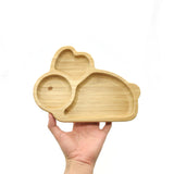 Rabbit-shaped Bamboo Suction Plate for Kids