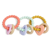 Heart-Wood Teether with Beads Ring