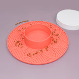 Flower Design Slow Feeder Mat with Bowl