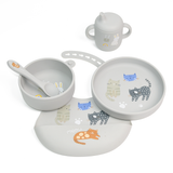 5-in-1 Silicone Baby Feeding Set, Almond Milk