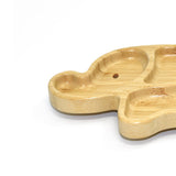 Elephant Bamboo Divided Plate with Suction Base