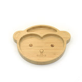 Monkey Bamboo Divided Plate with Suction Base