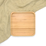 Square Suction Divided Plate in Bamboo