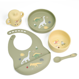 5-in-1 Silicone Baby Feeding Set, Sage