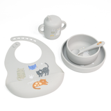 5-in-1 Silicone Baby Feeding Set, Almond Milk