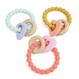 Heart-Wood Teether with Beads Ring