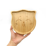 Cat Design Bamboo Suction Plate for Kids