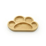 Paw-Shaped Bamboo Suction Divided Plate