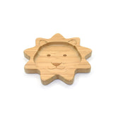 Lion Design Suction Plate in Bamboo