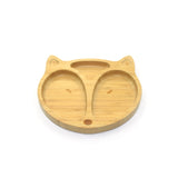 Fox Bamboo Divided Plate with Suction Base