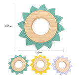 Sunflower Wood Silicone Teether