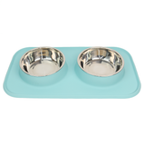 Pet Feeding Set with 2 Removable Bowls (700mL Each)