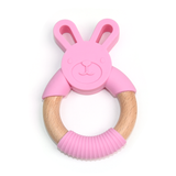 Wood Ring Silicone Rabbit Teether