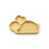 Rabbit-shaped Bamboo Suction Plate for Kids