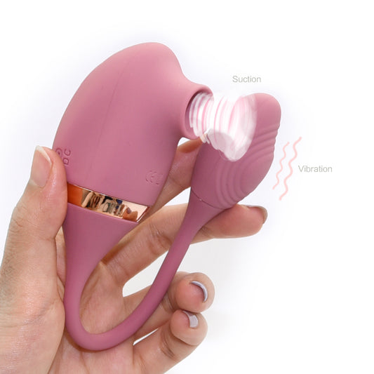 2-in-1 Clitoral Suction Stimulator with Egg Vibrator