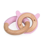 Wooden and Silicone Chewable Ring Teether