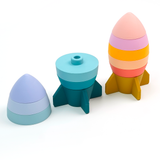 Rocket Shaped Silicone Stacking Toy