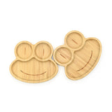 Frog Design Suction Divided Plate in Bamboo