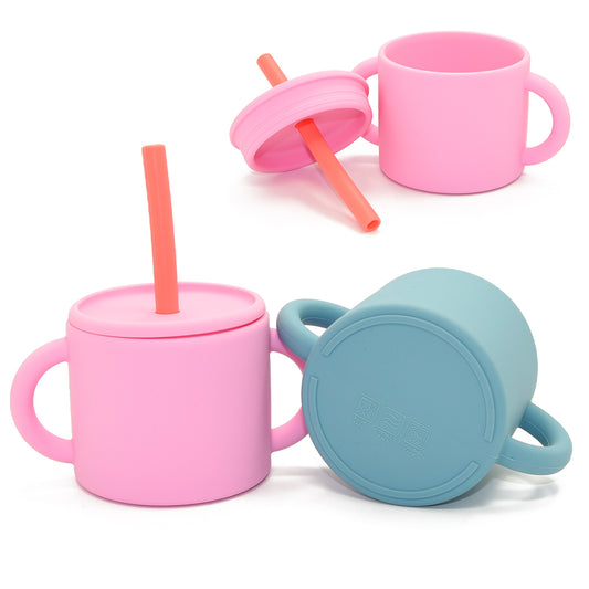 Silicone Training Cup + Straw