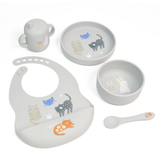 5-in-1 Silicone Baby Feeding Set, Almond Milk