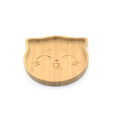 Cat Design Bamboo Suction Plate for Kids