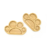 Paw-Shaped Bamboo Suction Divided Plate