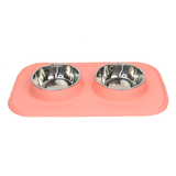 Pet Feeding Set with 2 Removable Bowls (400mL Each)