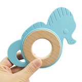 Sea Horse Silicone Wood Teether