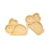 Rabbit-shaped Bamboo Suction Plate for Kids