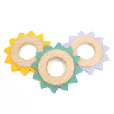 Sunflower Wood Silicone Teether
