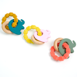 Elephant-Wood Teether with Teething Ring